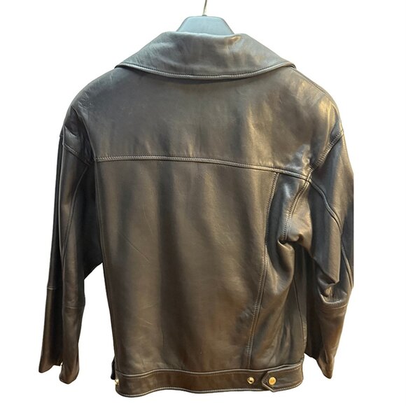 Andrew Marc Leather Moto Jacket, Size S/P Color Black - Picture 2 of 3